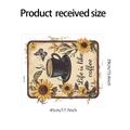 Detail view showing dimensions of vintage coffee and sunflower waterproof PVC wall sticker - 39*45cm (fun-f283)