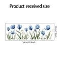 Detailansicht der blauen Tulpen-Fensteraufkleber mit Maßen von 58x20cm für Deko - UV Statisch Haftend (fun-f291) / 20x58cm