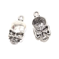 Anhänger in antikem Silber und Totenkopf-Design aus Vintage-Legierung für DIY-Halsketten - Totenkopf-Stil (A3-366)