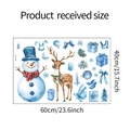 Layout of watercolor Christmas wall stickers featuring blue snowman, elk, and trees, 60x40cm - 40*60cm