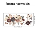 Dettaglio foglio adesivi murali floreali con rose e dimensioni di 90x39cm indicate - 39*90cm (fun-h12)