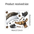 Lay-out detail van kerstsneeuwpop stickers met hoed, handschoenen en sjaal, 44x35cm maat - 35x44cm (fun-f343 914)