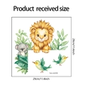 Pegatina de baño con león y koala que muestra el tamaño recibido de 29cm x 29cm - 29x29cm (fun-m229)