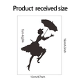 Detaillierte Größentabelle für Wandtattoo mit Mädchen-Silhouette und Regenschirm, 12x16cm Maße - 12*16CM/fun-kg94