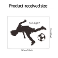 Detailed size chart for soccer boy wall sticker showing 14.5x11cm dimensions and layout - 11*14.5cm/fun-kg97