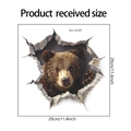 Detail of 3D bear wall sticker showing realistic brown bear fur and 29cm size dimensions - Brown Bear (fun-m226) / 29*29cm