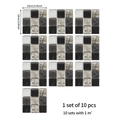 Detailansicht der 10x10cm grauen Marmor Mosaik Fliesenaufkleber mit Maßangaben - Kristallfilm Marmormuster (MSC1226)