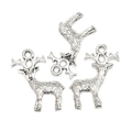 Drei antike silberne Rentier-Anhänger für DIY-Halsketten und Armbänder, Metallanhänger-Set - Elchform-Anhänger (A3-341)