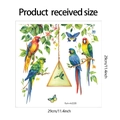 Muursticker met papegaai en groene bladeren met afmetingen van de lay-out 29x29 cm - Papegaai Groen Blad Stijl (fun-m228)