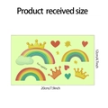 Cartoon Regenbogen Herz Krone Wandaufkleber Set Größe 20x12cm für Kinderzimmer - Grün Leuchtender Stil (fun-yg003) / 12*20cm