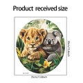 Cartoon lion and koala wall sticker dimensions 35x39cm for nursery bathroom decor - Lion and Koala (fun-m233) / 35*39CM (fun-m233)