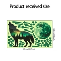 Leuchtendes Wandsticker-Set mit Wolfssilhouette, Mond und Sternen Layout für Zimmer - 30x50cm / Grünes Leuchten (fun-yg010)