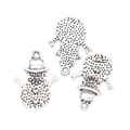 Drei antike silberne Schneemann-Anhänger aus Retro-Legierung für DIY-Schmuck - Schneemann-Anhänger (A3-344)