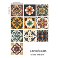 Detailed grid of 10x10cm retro mandala pattern self-adhesive waterproof tile stickers - MSC1230 Crystal Film Style / Crystal Film