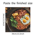 Dettaglio dell'adesivo colazione inglese con dimensione finale di 34cm x 34cm - 35*35cm/fun-f327