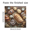 Detail showing 34cm square afternoon tea bread and dessert themed wall stickers - 34*34cm (fun-f324)
