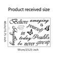 Detailansicht der Wandsticker mit Motivationssprüchen in 59x40cm und dekorativen Schmetterlingen - 40x59cm