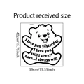 Detail showing dimensions of WZ9002 cute bear wall sticker with I love you text - 39x40cm Cartoon Bear Slogan (WZ9002)