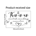 Detailed dimension guide for 'This is us' butterfly wall sticker showing 59cm x 40cm size - 40*59cm