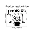 Kitchen wall decal featuring cooking with love slogan and utensils size 42x49cm - 42*49cm (WZ9010)