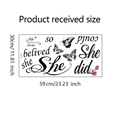 She believed she could so she did wall sticker with butterflies measuring 30x59cm - 30x59cm (WZ9042)