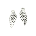 Colgantes de hoja retro en aleación plateada para collares y pulseras de bricolaje - Hoja Esbelta (A3-274) / 19x7mm / Plata antigua