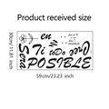 Detailed size chart for floral wall sticker featuring inspirational Spanish quotes - 30*59cm/Spanish Inspirational Style (WZ9061)