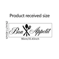 Detailed dimensions of Bon Appetit wall sticker with cutlery icons 29cm by 90cm - Standard Style (WZ9013)