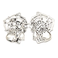 Halloween Anhänger aus antikem Silber mit Hexe und Spinnennetz für DIY-Schmuck - Hexenkessel-Stil (A3-380)