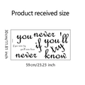 Detailed size chart for the inspirational quote wall sticker measuring 30cm x 59cm - Modern Minimalist (WZ9035) / 30*59cm