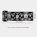 Dettaglio del bordo adesivo floreale bianco e nero con dimensioni di 10 cm x 200 cm - Stile Base Nera Motivo Bianco(BYX011) / 10*200cm