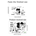 Detail showing the 20x30cm PVC cartoon chef wall sticker layout and finished dimensions - Cartoon Chef Style