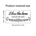 Gedetailleerde afmetingen van de 'Bless this home' muursticker van 30x59cm groot - Home Blessing Stijl (WZ9055)