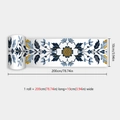 Zelfklevende PVC muurborder met retro bloemmotieven in blauw en geel 200x10cm - 10x200cm (BYX008)