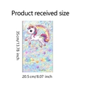 Detailweergave van statische unicorn raamsticker met afmetingen van 35x20,5 cm - Eenhoorn Regenboog Laser (BXC001UV)