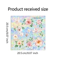 Maßdiagramm für statisch haftende Fensterfolie mit rosa Blumenmotiven und Rosen - 20.5*20.5cm/Laser UV Stil