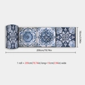 Dimensioni del rotolo di adesivi murali a fiori blu da 10cm per 200cm - 10x200cm Stile BYX015