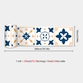 Rouleau de stickers muraux rétro adhésifs avec motifs géométriques bleus et oranges - 10*200cm (BYX023)