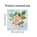 Detaillierte Größentabelle mit Maßen 21x20,5 cm für den Rosen-Glasfensteraufkleber - Rosenmuster-Prismen-Stil (BXC005UV)
