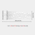 Detailansicht der weißen Barock-Blumen-Wandtattoo-Rolle mit 10x200cm Abmessungen - 10*200cm (Transparent UV)