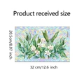 Detailoverzicht van raamfolie met leliepatroon en productafmetingen van 32x20,5 cm - 20.5*32CM/BXC016UV