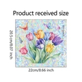 Detail van de kleurrijke tulp en vlinder raamsticker met afmetingen 22cm x 20,5cm - 20.5*22cm/BXC018UV