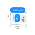 Detailansicht PVC-Wandtattoo im iMessage-Stil mit Sprechblasen 30cm x 34cm - 30x34CM