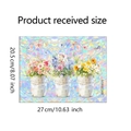 Dettaglio pellicola statica per vetro 20,5x27cm con motivi di fiori in secchi - 20.5x27cm UV Laser