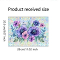 Detail van kleurrijke bloemen raamfolie met afmetingen van 28cm bij 20,5cm - 18*25cm