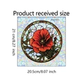 Gedetailleerde afmetingen van de kleurrijke glas-in-lood raamsticker voor decoratie - 20.5*21cm