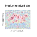 Maßangaben für statische Fensterfolie mit rosa Löwenzahn und Schmetterlingsdekor - BXC010UV镭射UV(20.5*27cm)
