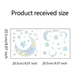 Gedetailleerde maatspecificaties voor laser sterren en maan statische raamstickers - 20.5x20.5cm