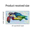 Detaillierte Maße des Regenbogen-Schildkröten-Fensteraufklebers in 37 cm x 20,5 cm - 20.5x37cm (BXC047UV)