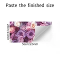 Detalle de pegatina de pared de rosas autoadhesiva con medidas 56 cm x 28 cm - Estilo Campo de Rosas Románticas (fun-f366)